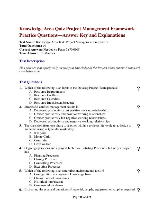 Project Management The Managerial Process 5th Edition Quiz Answers Pdf